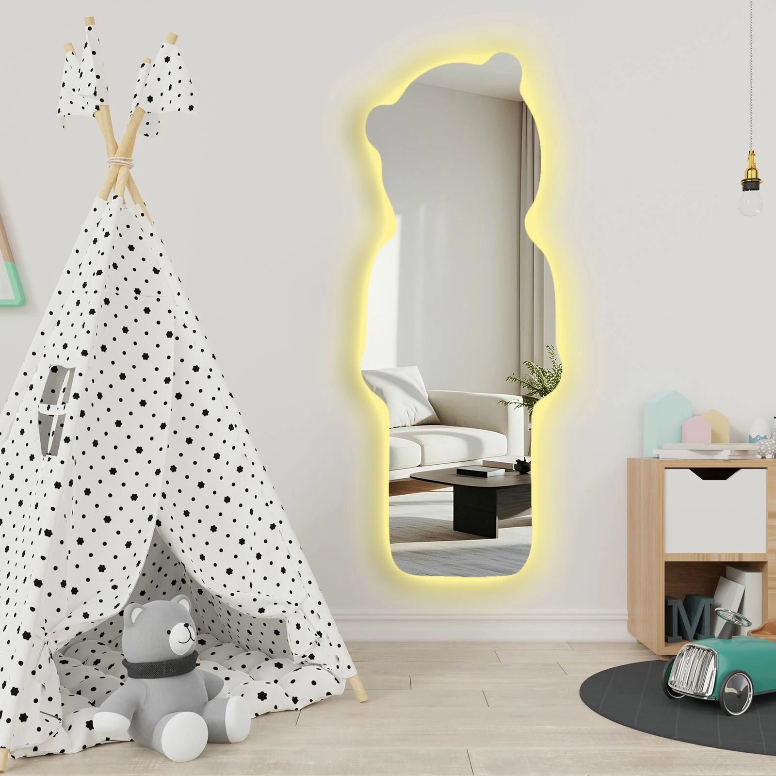 Pasqyrë me ndriçim LED, shumëngjyrëshe, Skye Decor, 52x135cm, 52135Ledayna-009