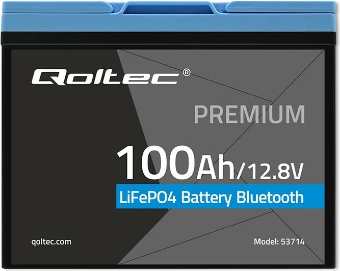 Bateri LiFePO4, Qoltec, 53714, 12.8V 100Ah 1280Wh, Bluetooth BMS