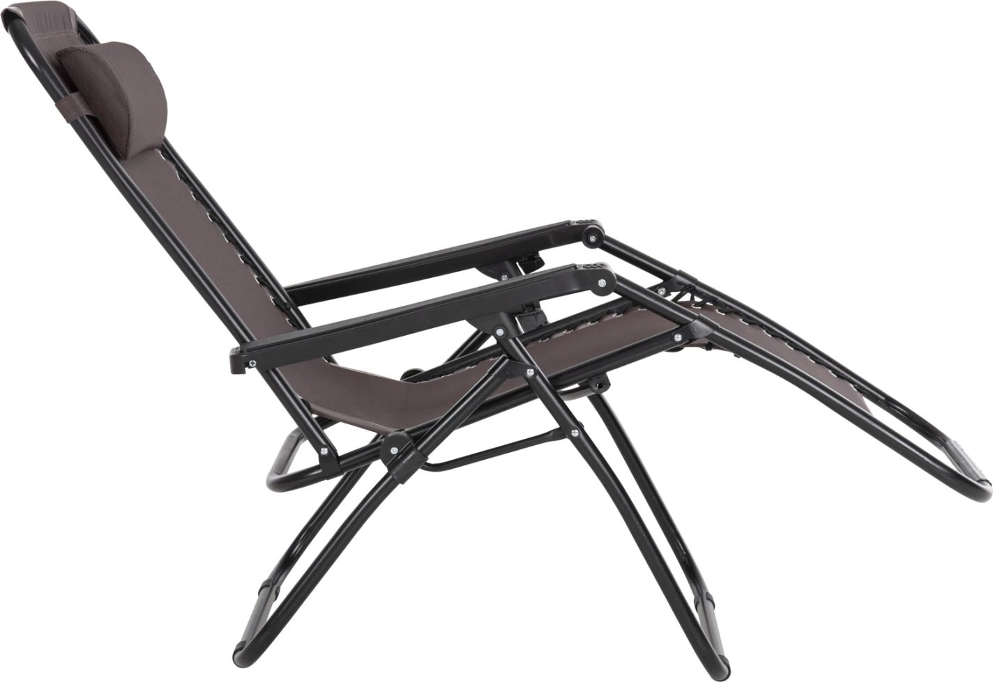 Karrige relaksuese COMPANION, tekstilene kafe, metal i zi, FH5095.13, 67x145x110cm, set prej 2 copë