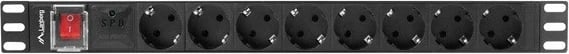 Kasë rryme Lanberg PDU-08F-0200-BK, 8x Schuko, 16A, 2m, e zezë