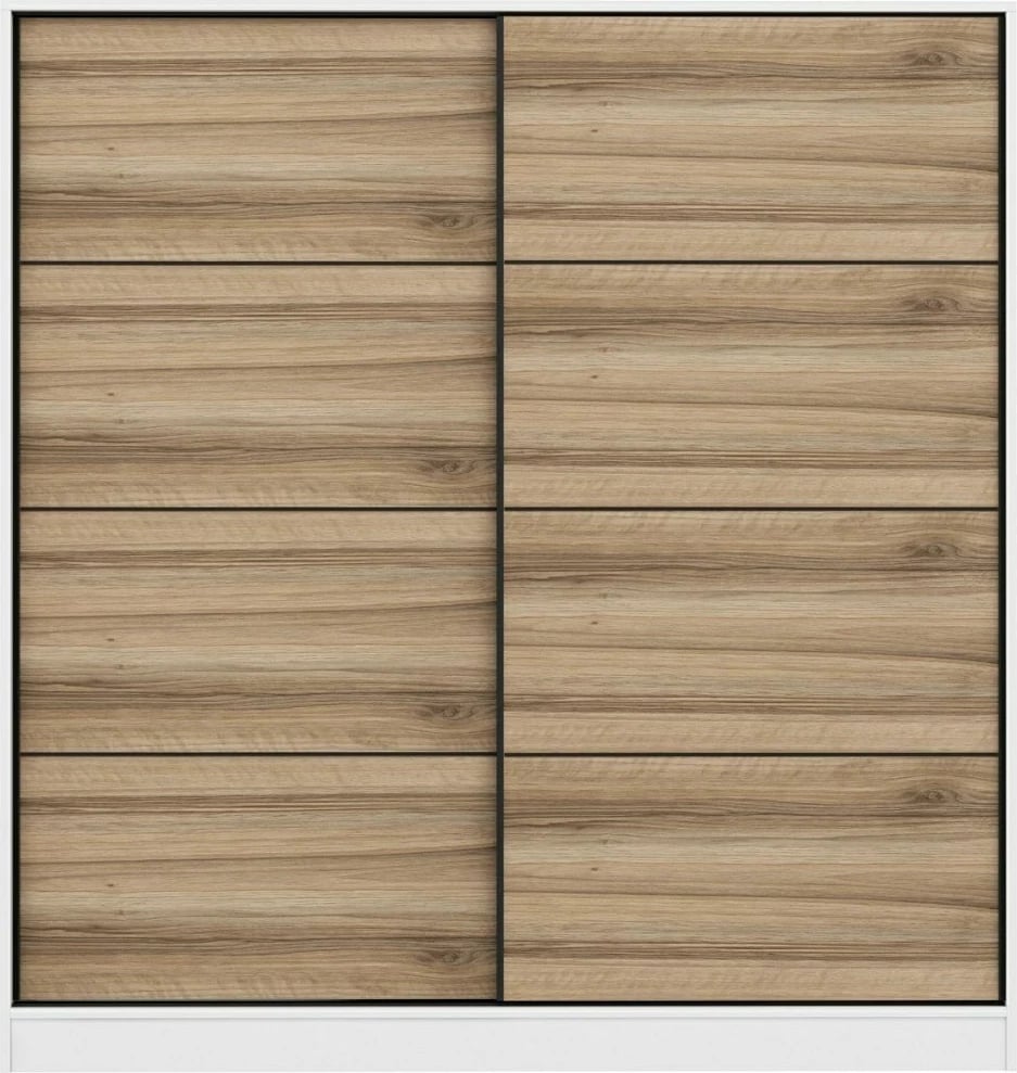 Dollap garderobe Skye Decor, bardhë-dore, 180x190x52cm, 6 pjesë