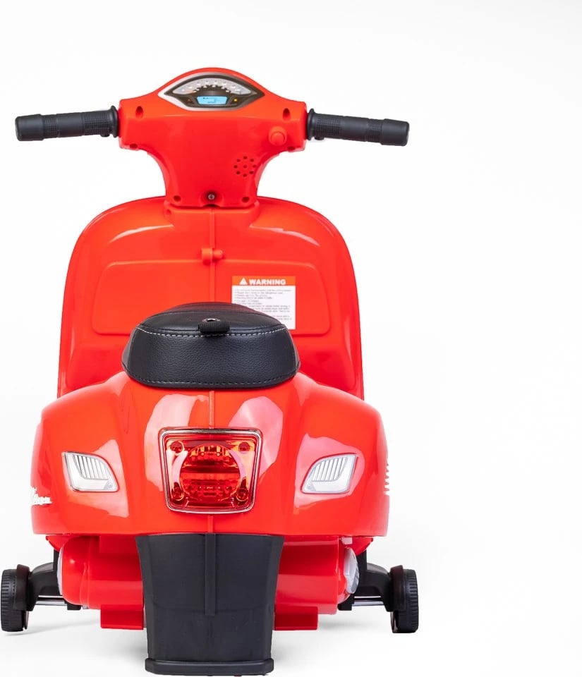 Motoçikletë elektrike fëmijësh, Baby Mix, Vespa, 6V 4.5Ah 30W, kapacitet 25 kg, me rrota anësore, e kuqe
