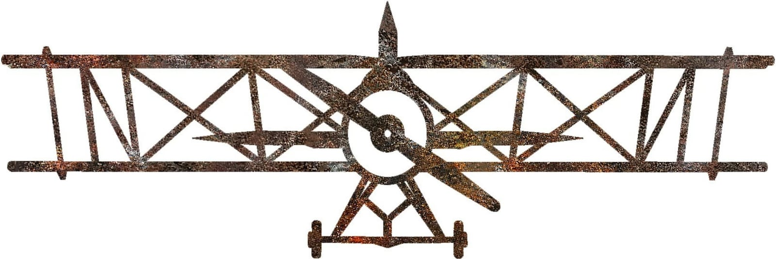 Aksesor dekorativ metalik për mur, aeroplan me pamje të vjetër, Wallity