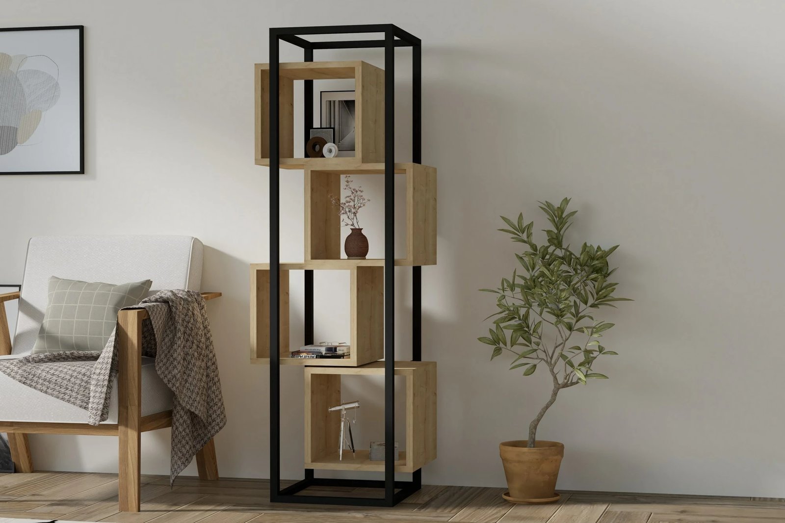 Raft librash Hanah Home, Rabant, ngjyrë Sapphire