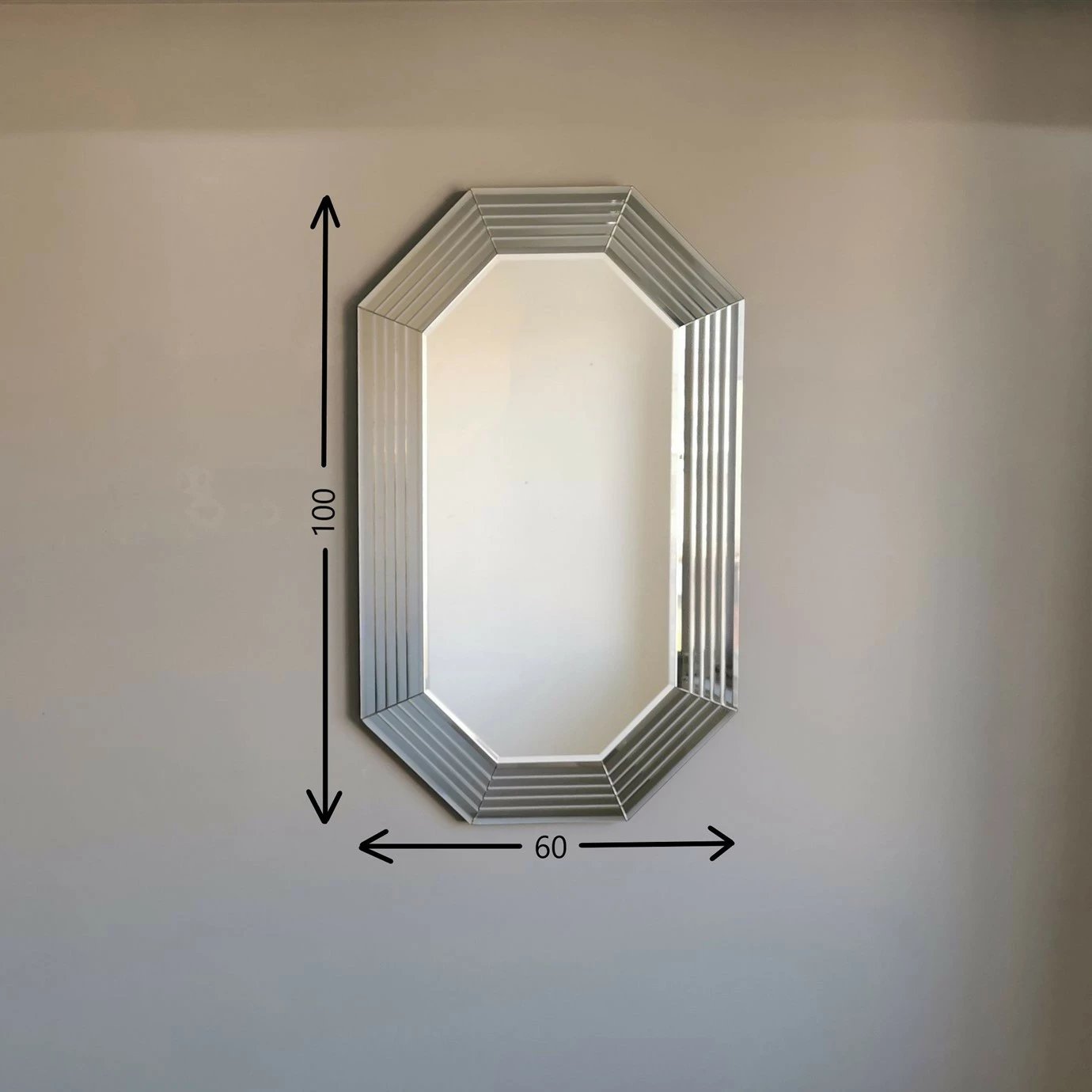 Pasqyrë Hanah Home, A311D, ngjyrë argjendi, 60x100cm