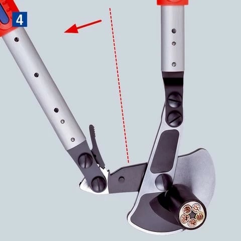 Prerëse kabllosh Knipex 95 32 038, 570mm, ratchet, kuqe/blu