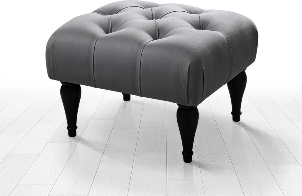 Puf Atelier del Sofa, dizajn bohem, ngjyrë gri, floral