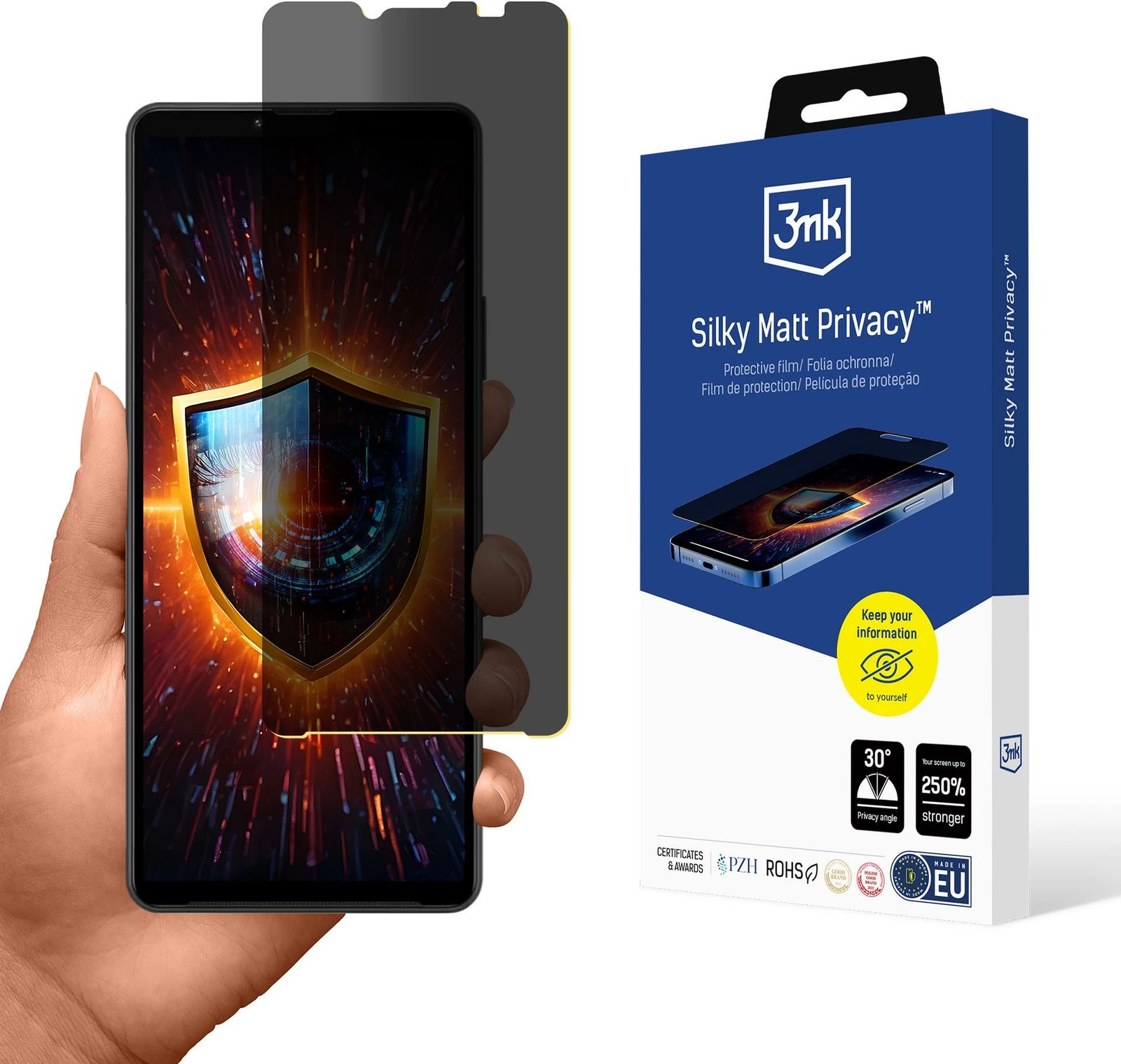 Mbrojtës ekrani 3mk Silky Matt Privacy për Sony Xperia 10 IV, mat, efekt privatësie
