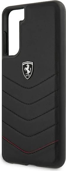 Mbështjellës Ferrari Off Track Quilted për Samsung Galaxy S21, i fortë, lëkurë natyrale, i zi