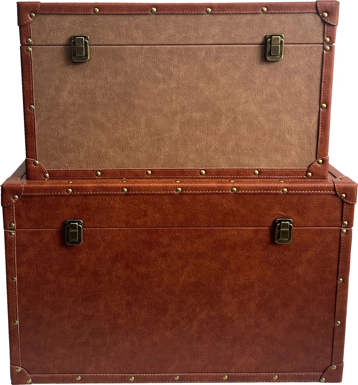 Set dy arkash për ruajtje, ngjyrë kognak, PURO, 64x40x40