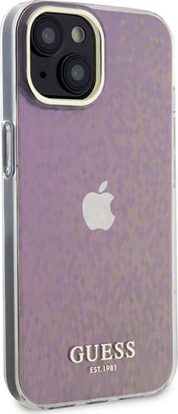 Mbështjellës Guess GUHCP15SHDECMP për iPhone 15 6.1", i fortë, efekt pasqyre, rozë