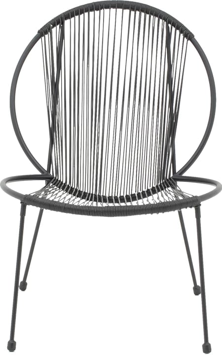 Karrige për kopsht Dapper, metalike e zezë, PE, 64.5x74.5x76cm