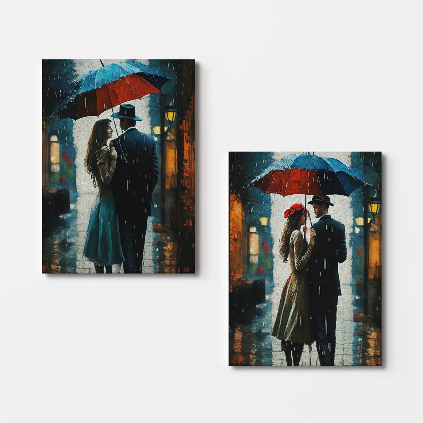 Pikturë dekorative në kanavacë, 2 copë, shumëngjyrëshe, Wallity, 70x100cm