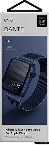 Rrip çeliku për Apple Watch UNIQ Dante, 38/40/41mm, Blu