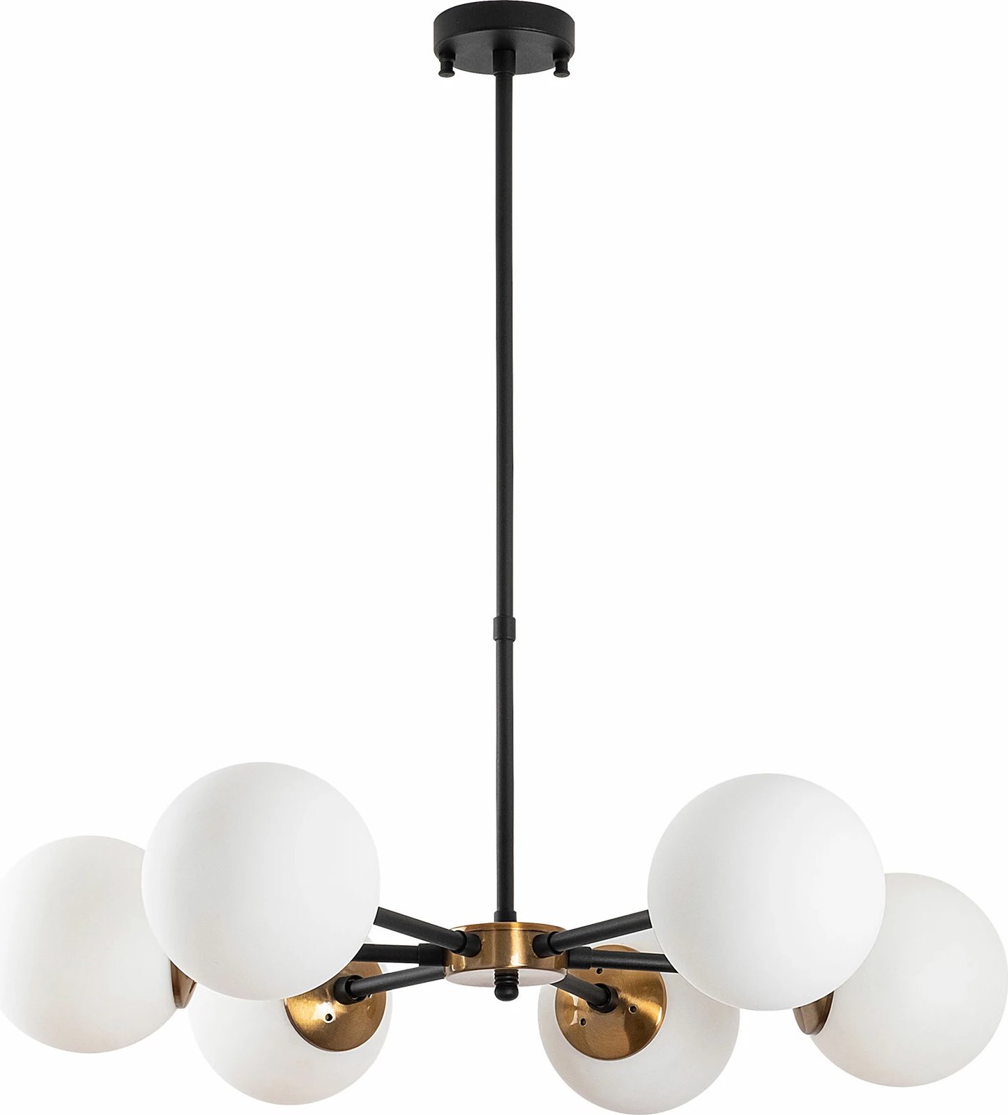 Llambë tavani Opviq, Akkas - 10085, 6 copa, ngjyrë e zezë/antik/krem, 73x73x35-72cm