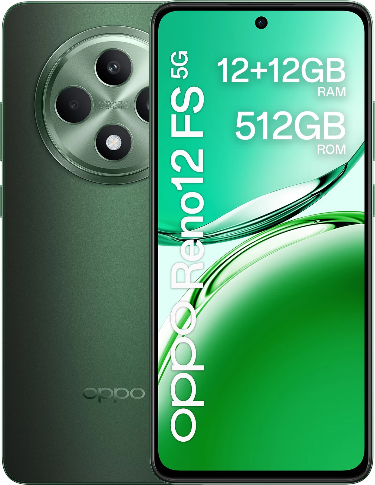 Celular OPPO Reno 12 FS 12+512GB DS 5G, Black Green