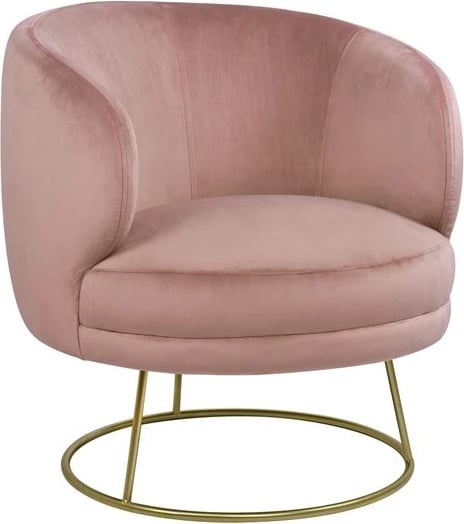 Karrige kadifeje ARIEN FH8403.02 rozë e zbehtë, bazë e artë 80x75x82cm