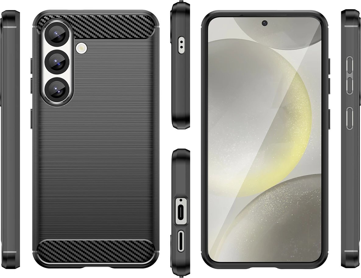 Mbështjellës Hurtel Carbon Case për Samsung Galaxy M06 5G, TPU, i zi