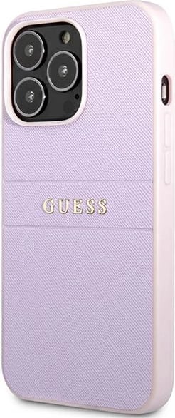 Mbështjellës Guess Saffiano Stripe për iPhone 13 Pro Max, Vjollcë Mbështjellës Guess Saffiano Stripe për iPhone 13 Pro Max, Vjollcë