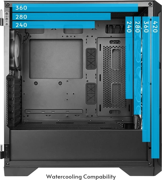 Kasë Chieftec APEX Lumo GA-01B-L-OP, Midi Tower, 4x140mm ARGB, E-ATX, e zezë