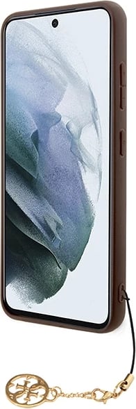 Mbështjellës Guess GUHCS23SGF4GBR 4G Charms për Samsung Galaxy S23, kafe