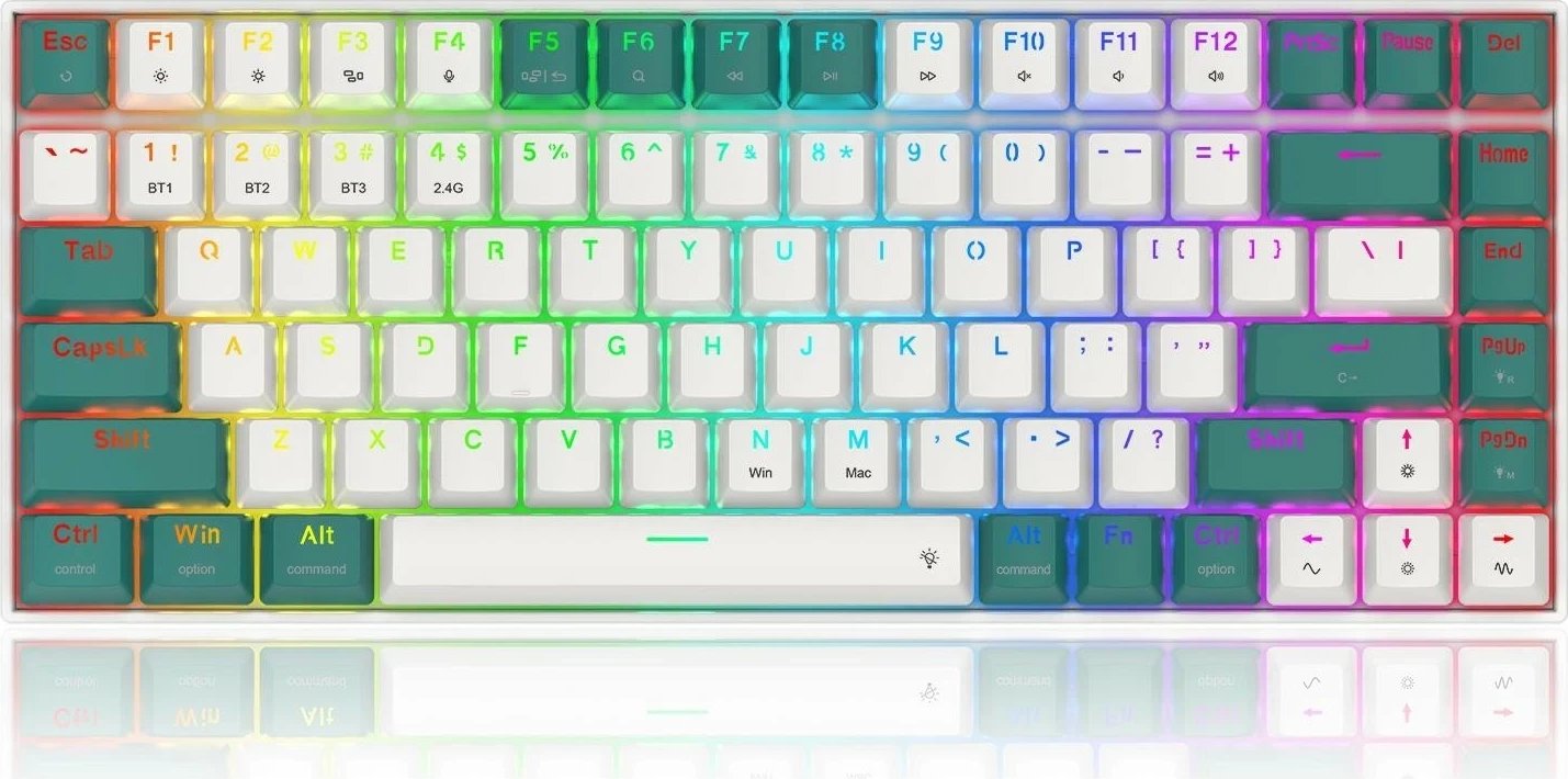 Tastierë Redragon K678WG-RGB-PRO Singed, RGB, mekanike, wireless, e bardhë-gjelbër