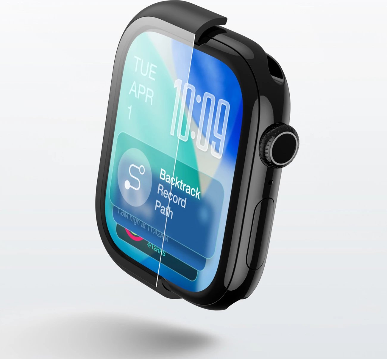 Mbrojtës ekrani xhami 9H me kasë, AmazingThing Radix FullGuard, për Apple Watch Series 11 42 mm, e zezë