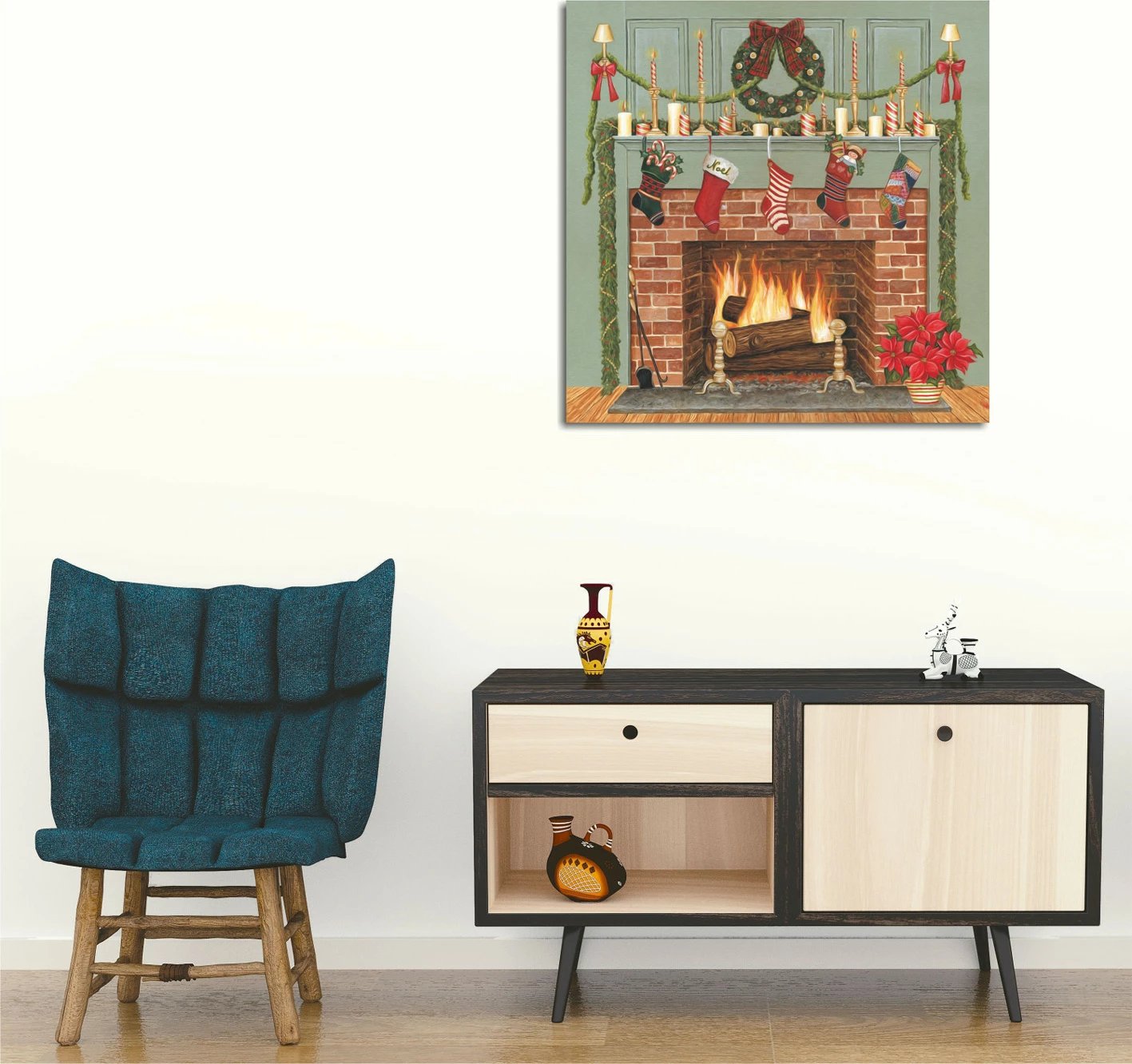 Pikturë dekorative në kanavacë, shumëngjyrëshe, Wallity KC195, 45x45cm