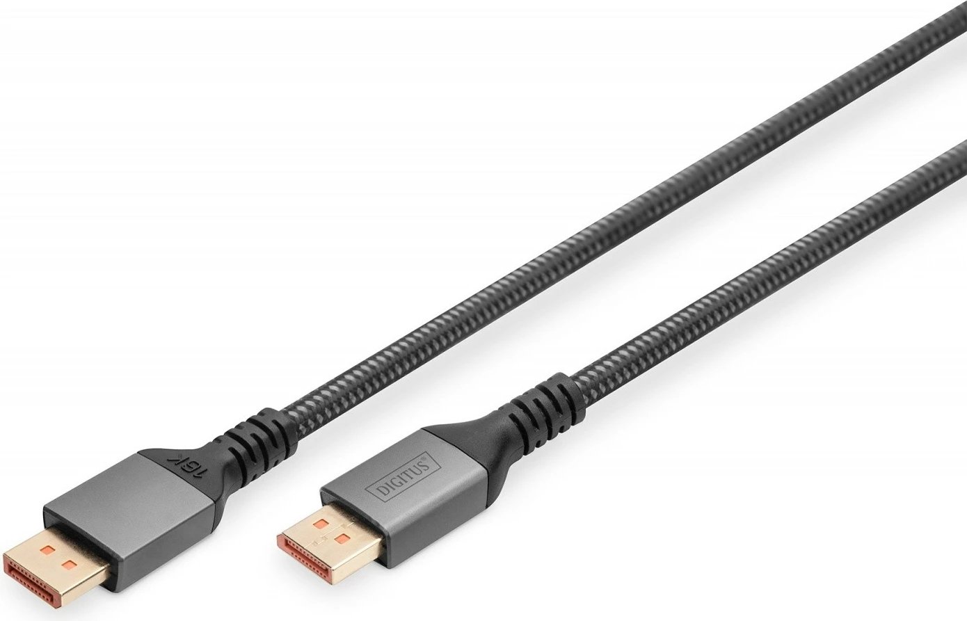 Kabllo DisplayPort Digitus DB-340111-010-S, 1m, 16K 60Hz, e zezë/gri