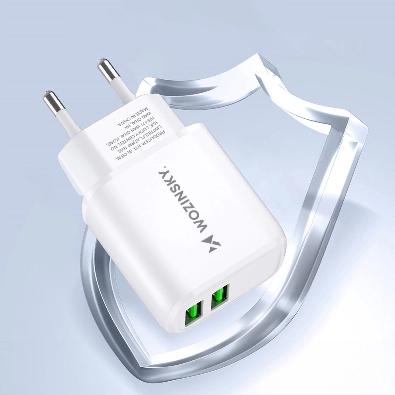 Karikues muri Wozinsky CUWCW, 2 x USB-A, 2.4A, i bardhë
