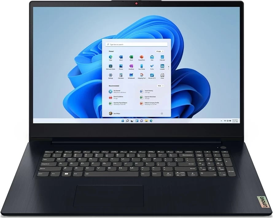 Laptop Lenovo IdeaPad 3 17IAU7, 17.3", Intel Core i5-1235U, 8 GB RAM, 512 GB SSD, Abyss Blue