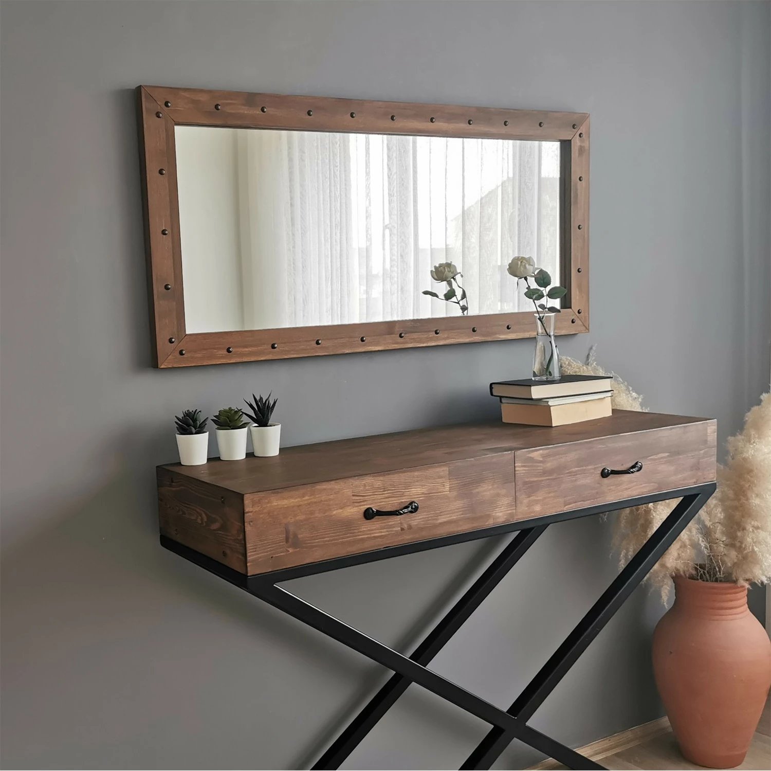 Pasqyrë Hanah Home, ngjyrë arre, Z11050CV, 110x50x3 cm