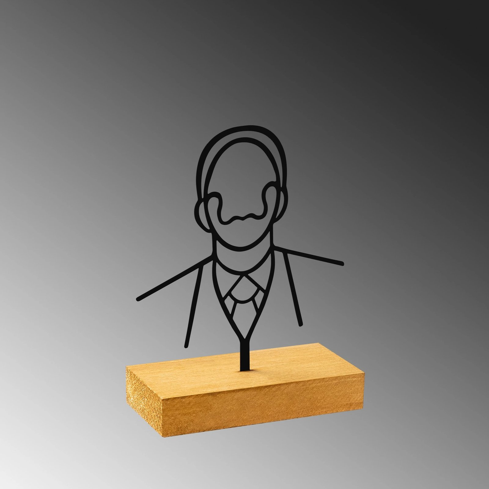 Objekt dekorativ Aberto Design, Dali, ngjyrë druri dhe e zezë