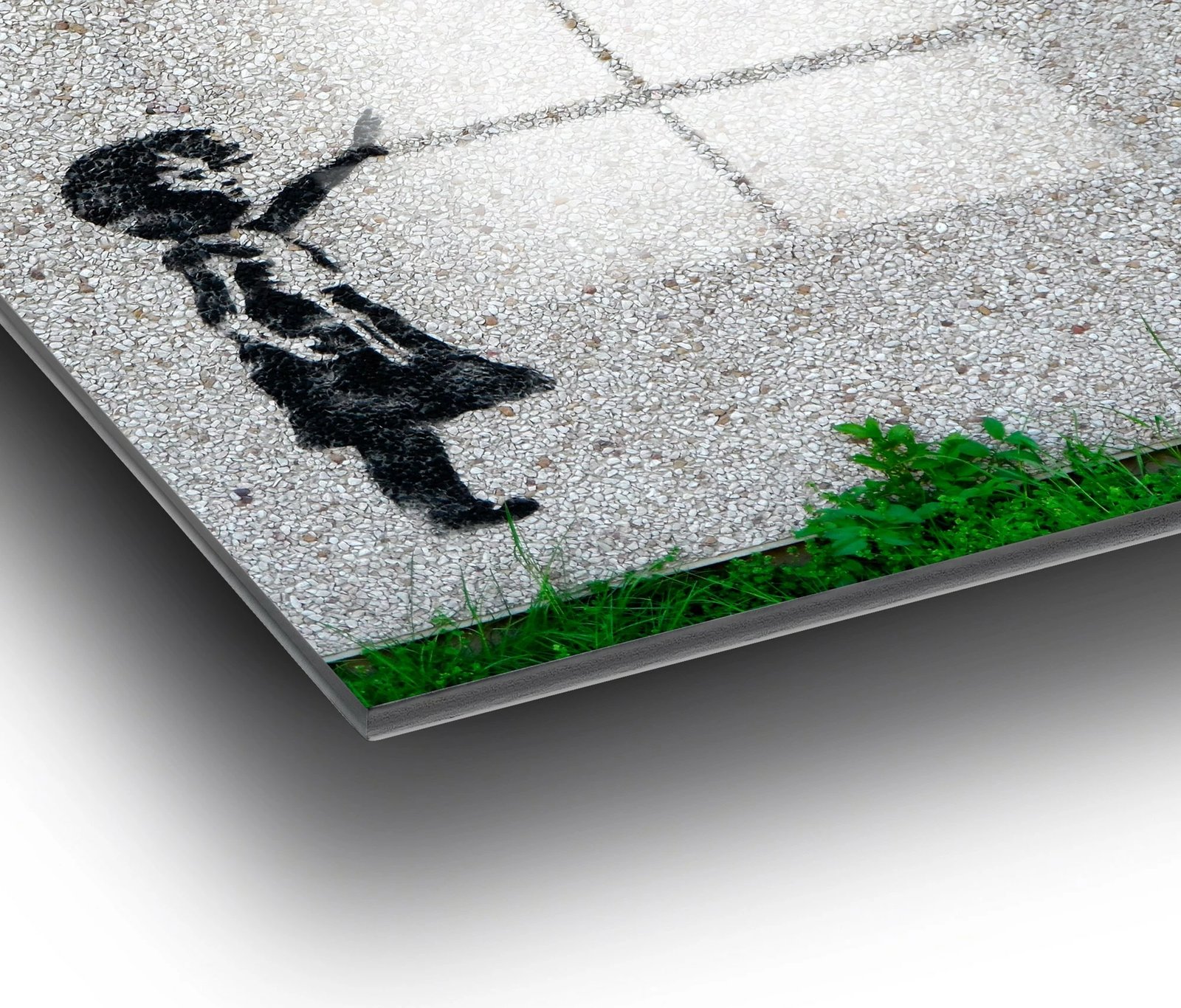 Pikturë dekorative prej xhami të temperuar, Banksy, shumëngjyrëshe, 30x45cm, UV-017