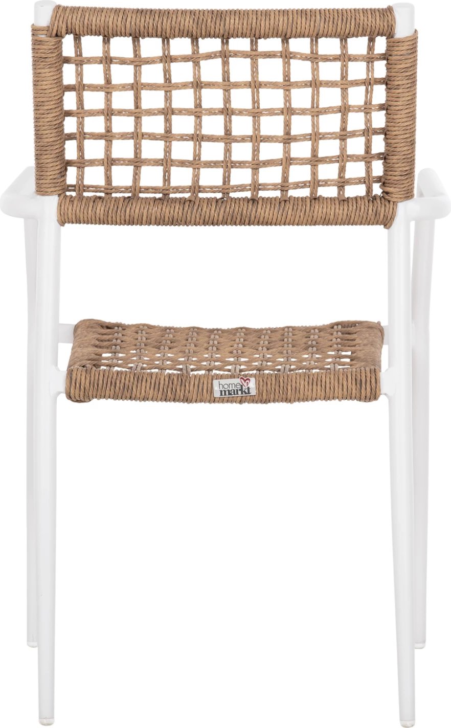Karrige TRILAN FH6044.01 alumini, e bardhë, ratan sintetik, natyral, 55.5x55x84H cm