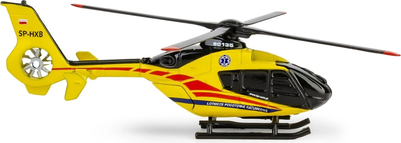 Helikopter lodër Daffi AIRBUS EC135, 1:100, Metal/Plastikë, Verdhë