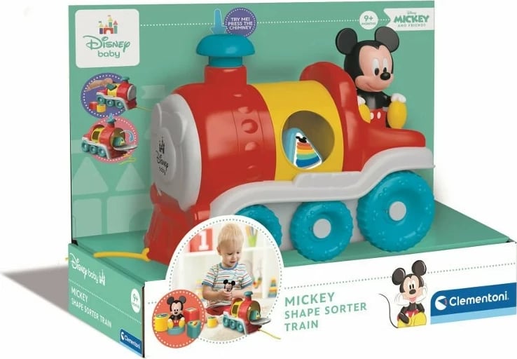 Lodër tren Mickey për foshnje Clementoni 238290, shumëngjyrëshe