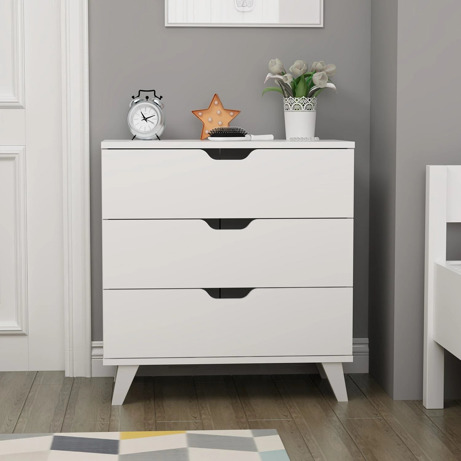 Komodë Hanah Home, Valencia 3, e bardhë