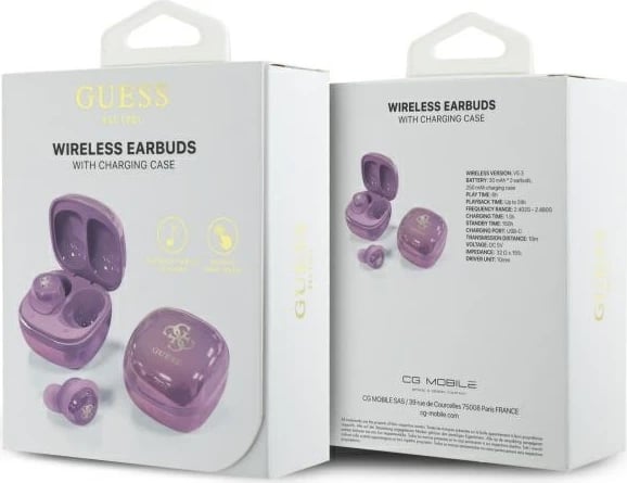Kufje Guess 4G Printed Logo Bluetooth TWS me docking station, Violet Kufje Guess 4G Printed Logo Bluetooth TWS me docking station, Violet