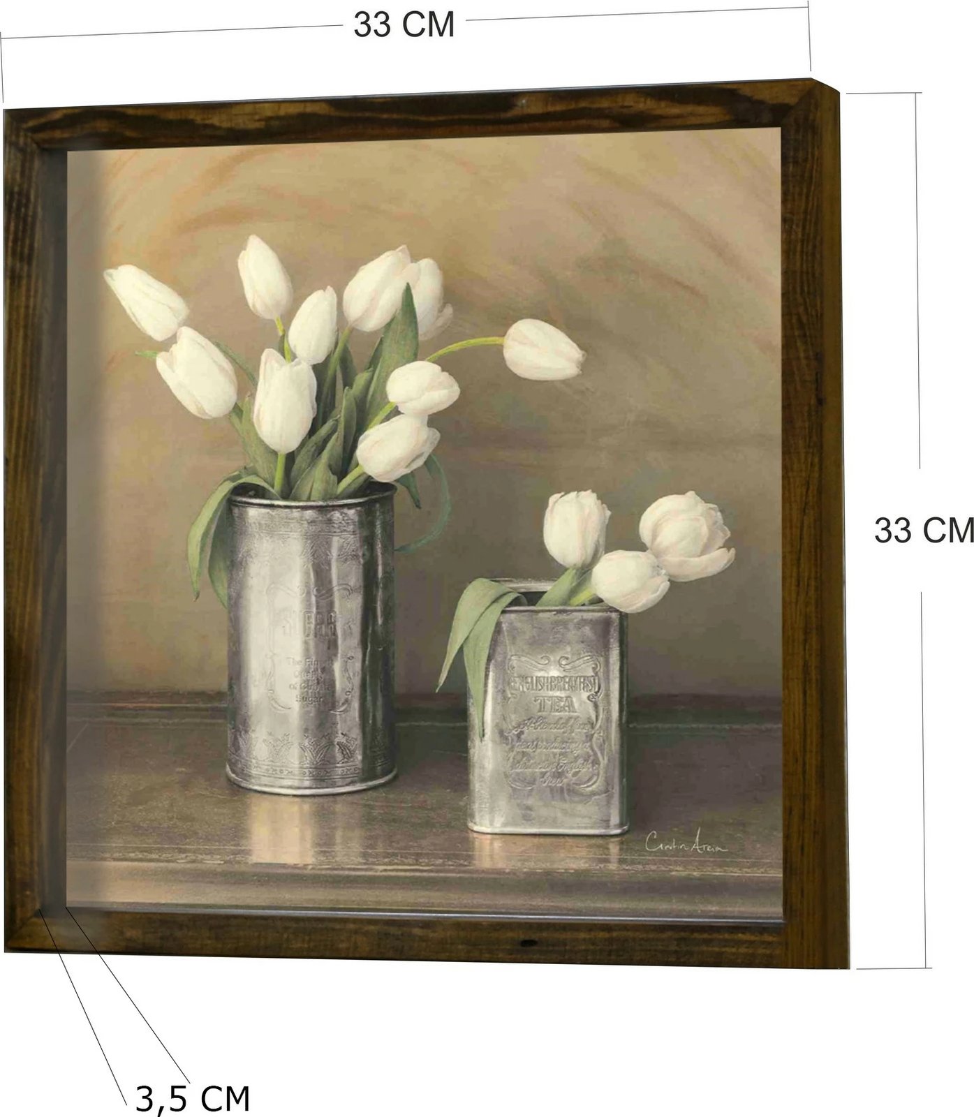 Pikturë dekorative me kornizë MDF, shumëngjyrëshe, KZM450, 34x34cm