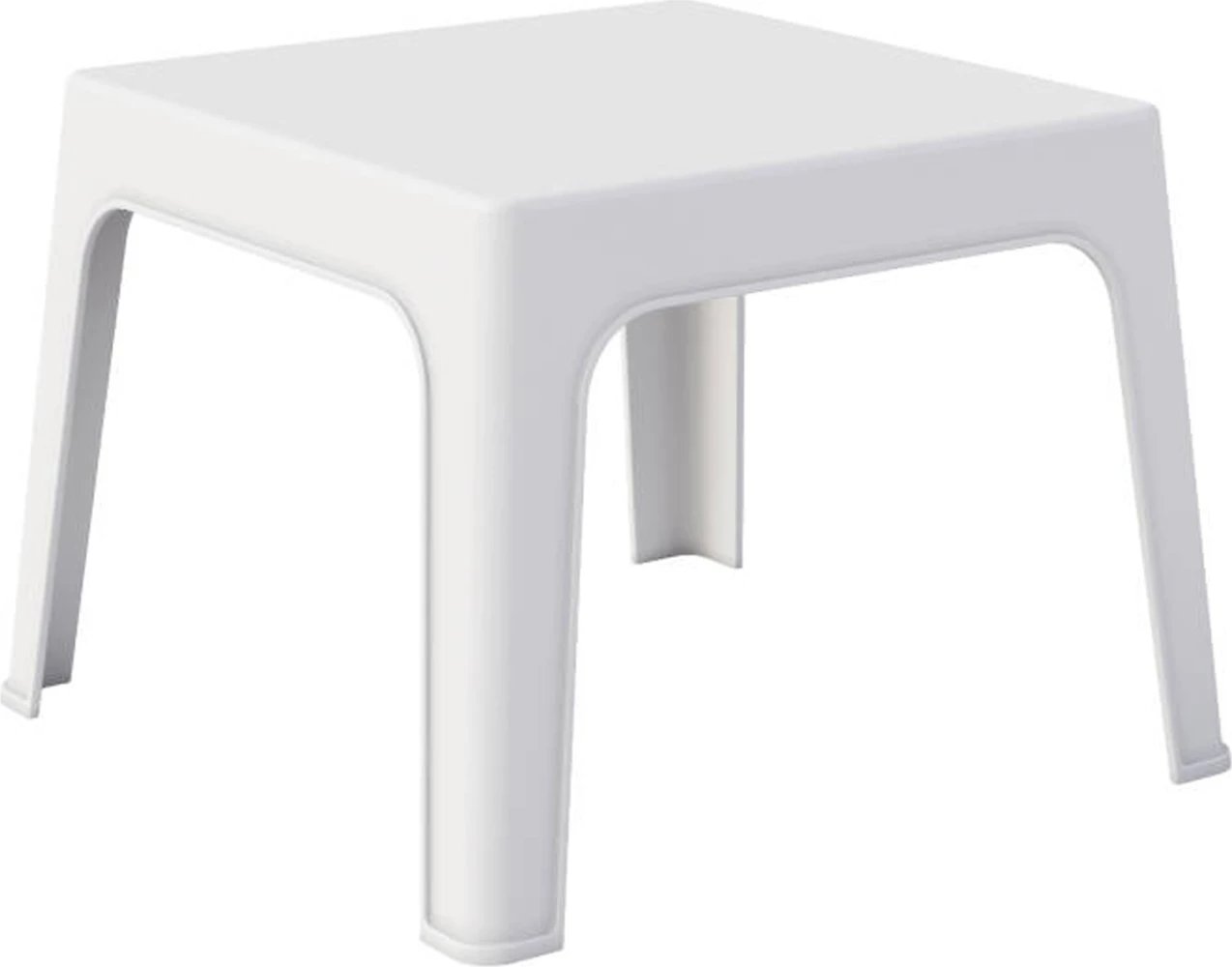 Tavolinë e ulët katrore, polipropilenë e bardhë, SLEEK FH6371.01, 49.5x49.5x40cm