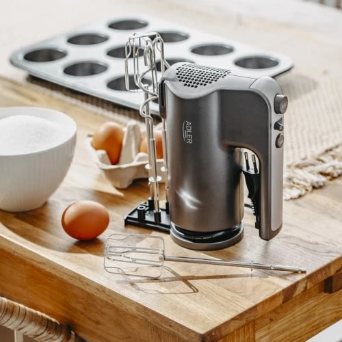 Mikser dore, Adler AD 4230, 300W 5 shpejtësi Turbo me sirtar aksesorësh, i zi