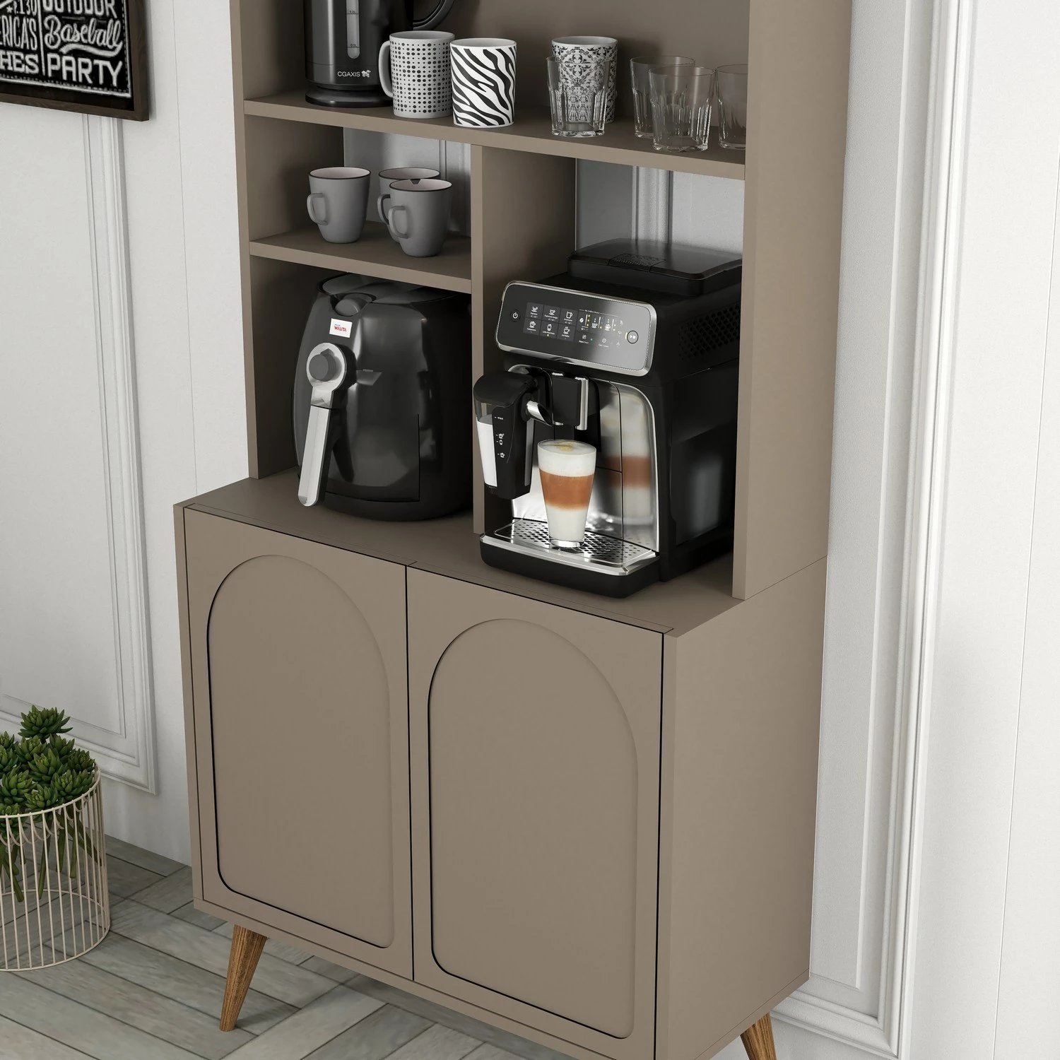 Dollap për kafe, ngjyrë Atlas dhe arre, Skye Decor, 81.3x201x35cm