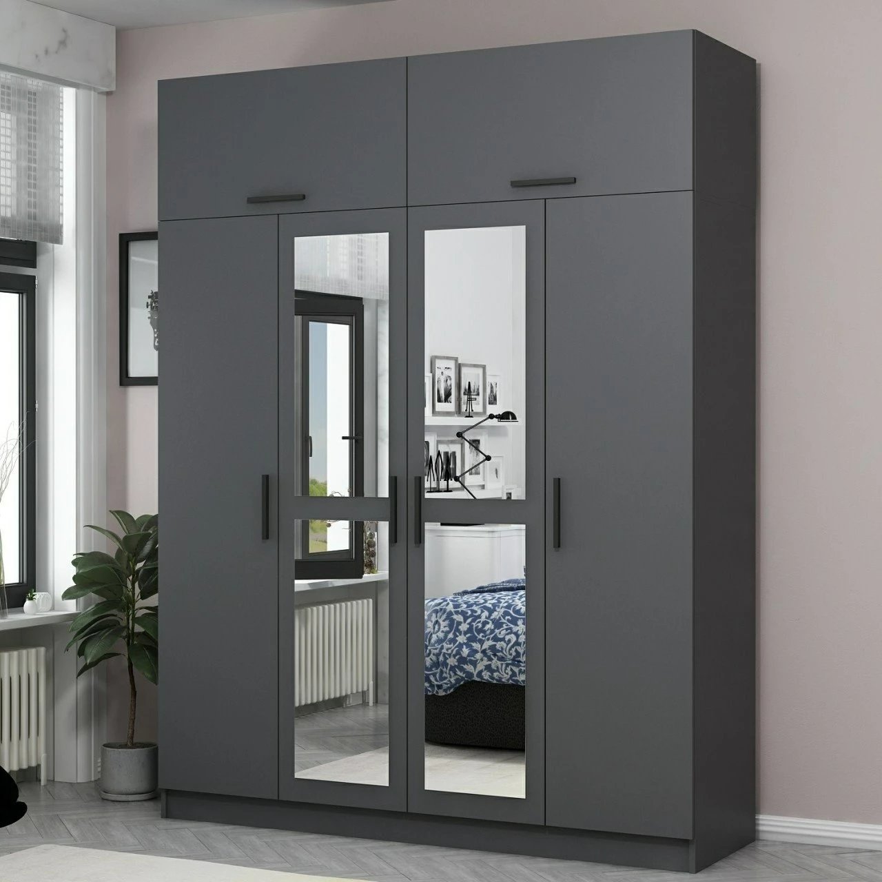 Dollap Skye Decor, ngjyrë antracit, 180x235x52cm