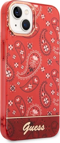 Mbështjellës Guess Bandana Paisley për iPhone 14 Plus 6.7", i kuq, hardcase