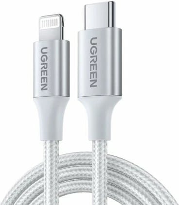 Kabëll Ugreen 70523, 1m, Lightning në USB C, argjendtë