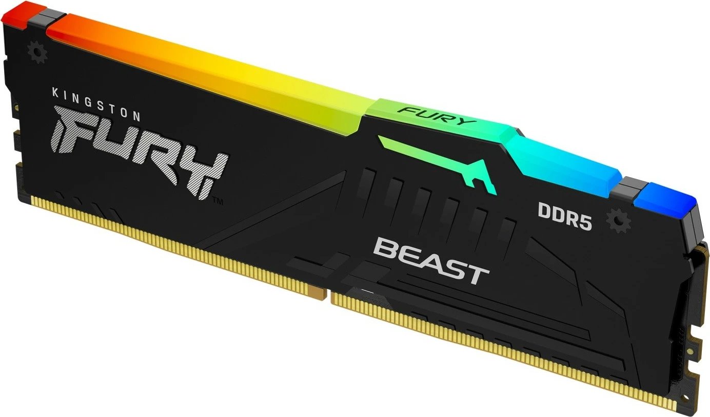 RAM Memorje Kingston Fury Beast RGB DDR5, 32GB (2x16GB), 5600MHz, CL40, me dritë RGB