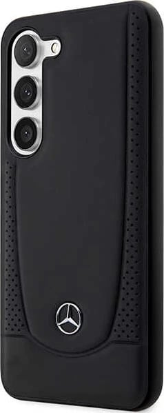 Mbështjellës Mercedes Urban Line për Samsung Galaxy S23 FE, lëkurë, i zi