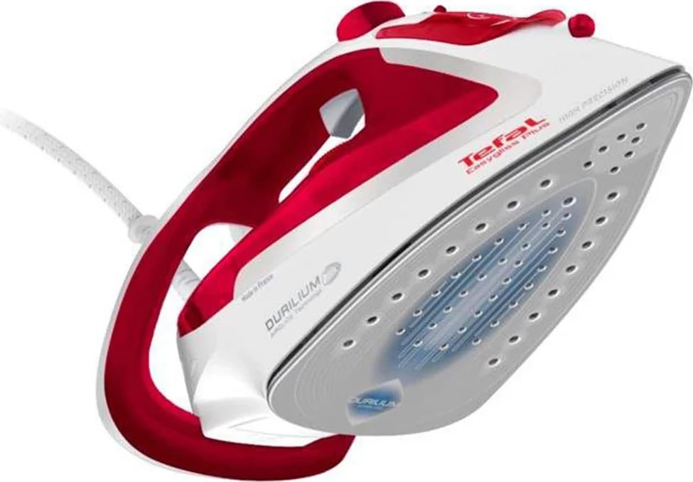 Hekur me avull, Tefal, Easygliss Plus FV5717E0, 2500W, 45 g/min avull, 195 g/min goditje, Durilium Airglide, e kuqe e bardhë