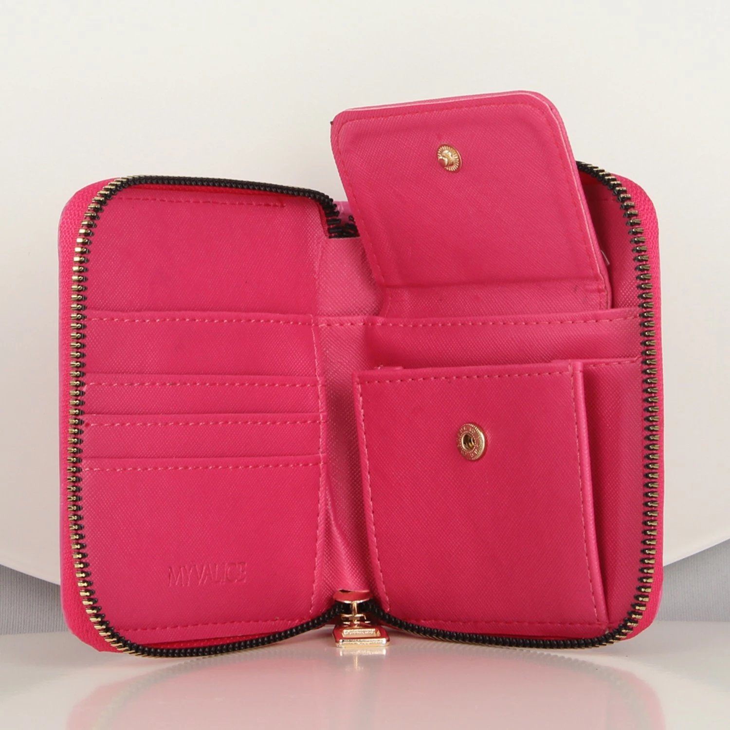 Portofol lëkure për gra, rozë, Zoozie Bags, 11.5x10.5cm